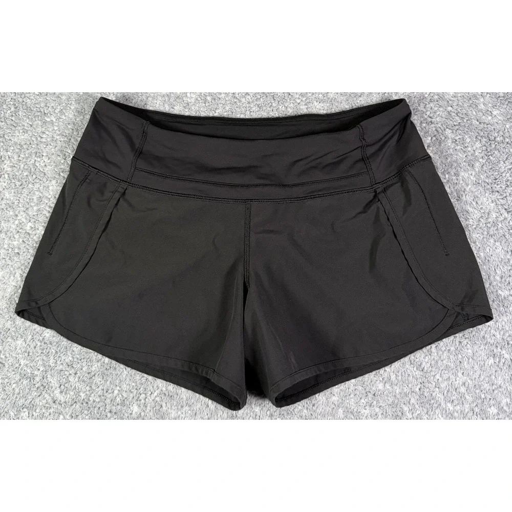 Lululemon Speed Up Shorts Women Sz 6 Black Low Rise Lined 2.5